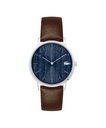 Reloj Lacoste Hombre Crocoring Analógico Correa Piel Marrón & Esfera Azul 2011307
