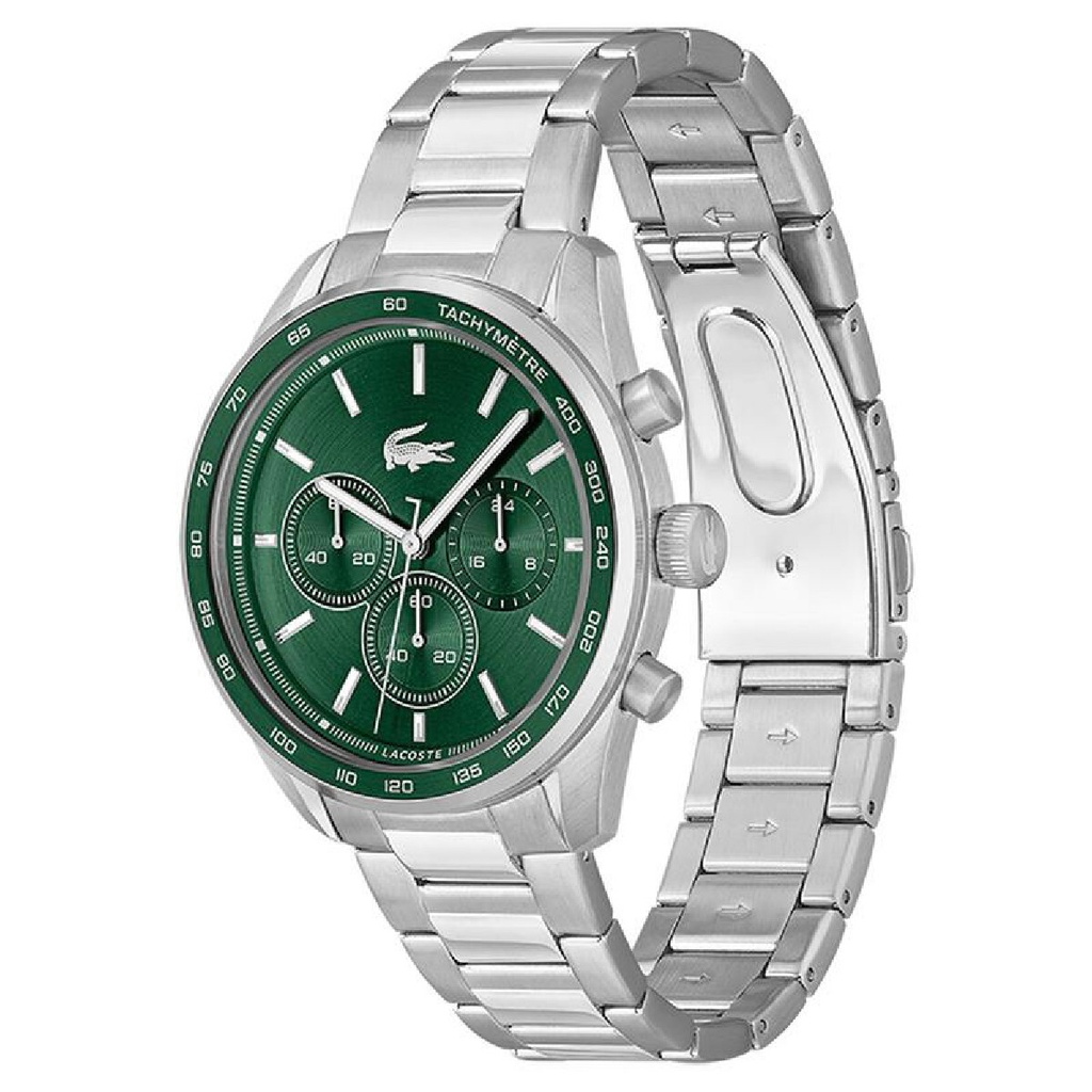 RELOJ LACOSTE HOMBRE BOSTON PLATEADO Y VERDE