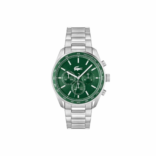 RELOJ LACOSTE HOMBRE BOSTON PLATEADO Y VERDE