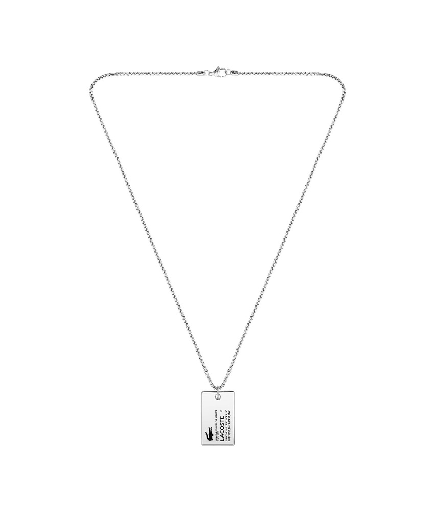Collar Lacoste Hombre Chapa Acero Inoxidable 2040191
