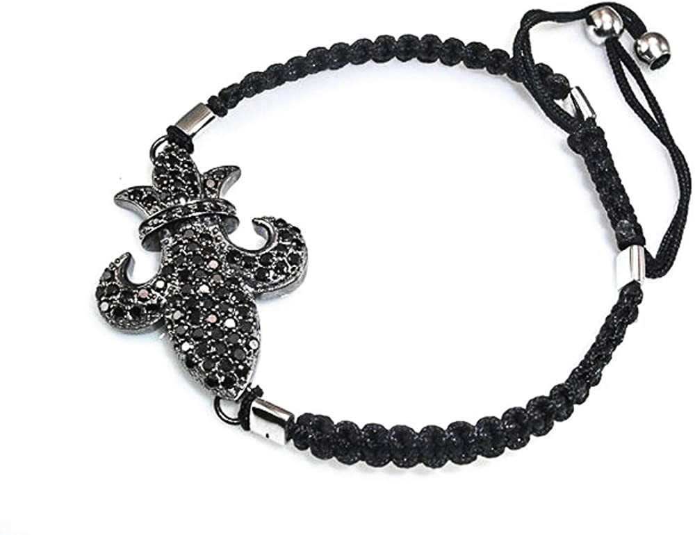 Pulsera Salvatore Plata Mujer Rutenio Algodón - Flor Lys