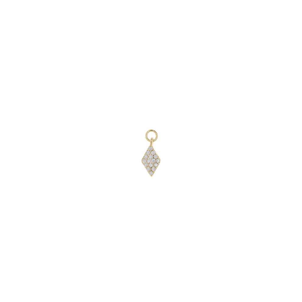 Charm Suelto Salvatore Miscellany Rombo Plata Chapada y Circonitas