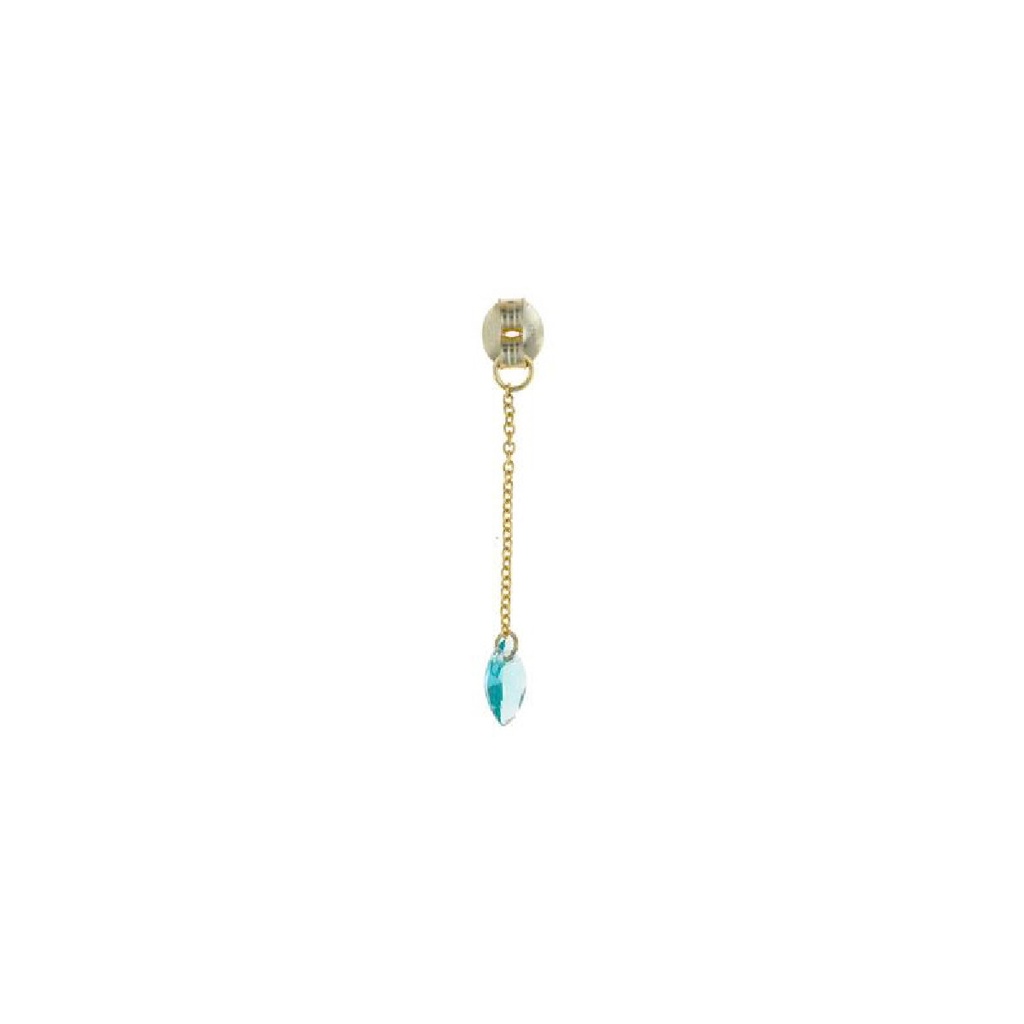 CHARM SALVATORE PLATA CHAPADO DORADO CADENA CON CIRCONITA TURQUESA