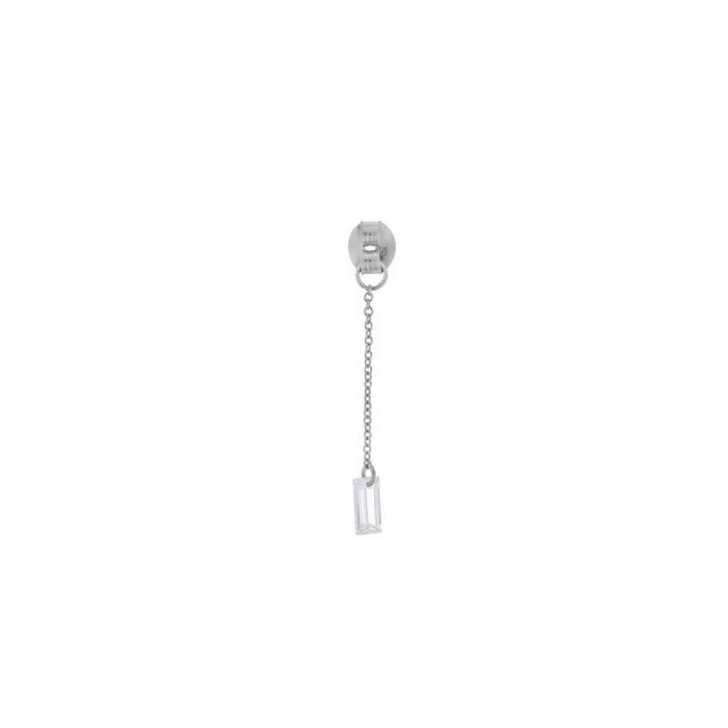 CHARM SALVATORE PLATA RODIO CADENA CON CIRCONITA BLANCA