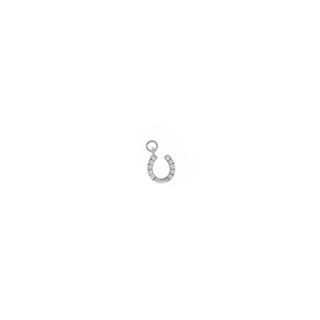 CHARM PLATA RODIO HERRADURA CIRCONITAS B