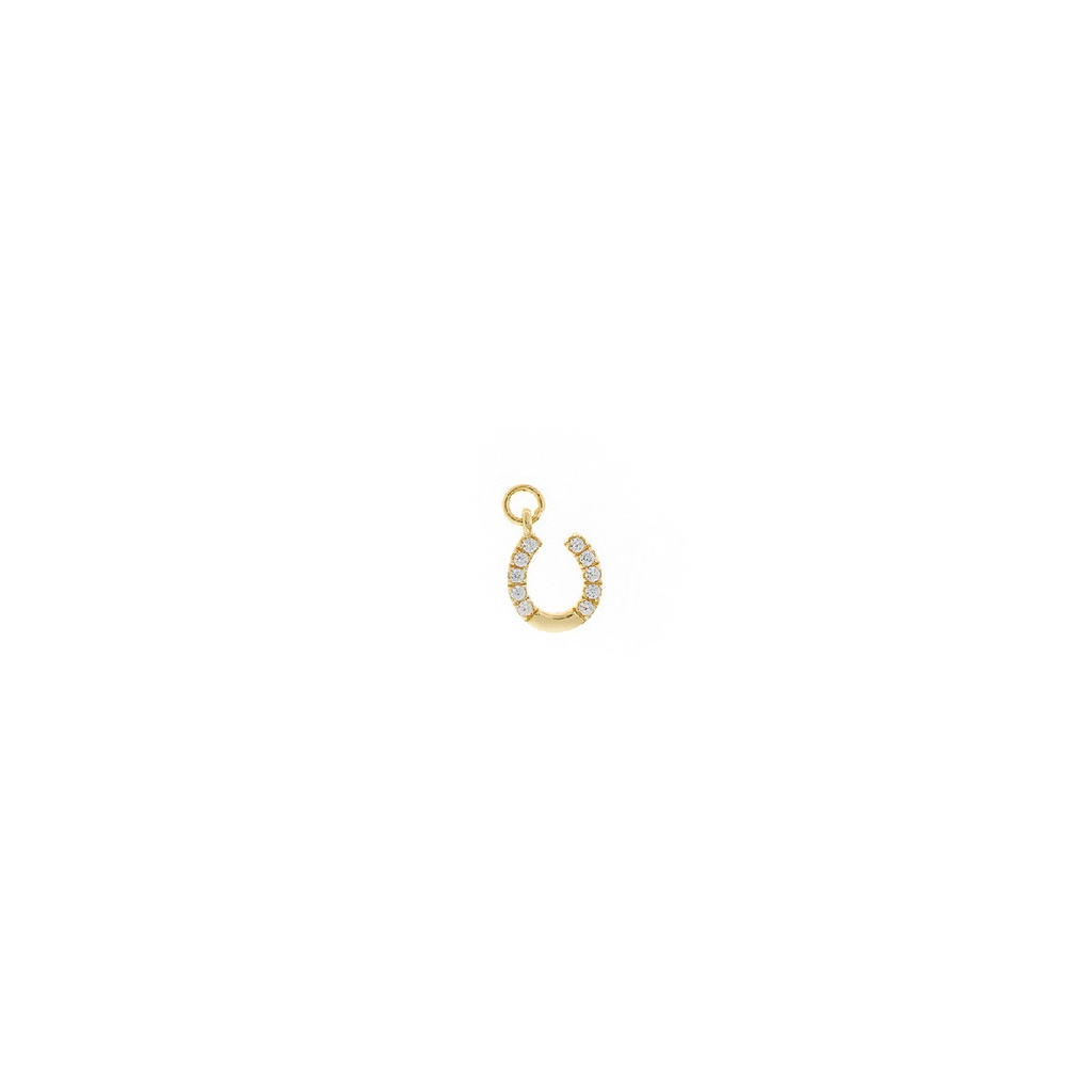 CHARM PLATA CHAPADO DORADO HERRADURA CIR