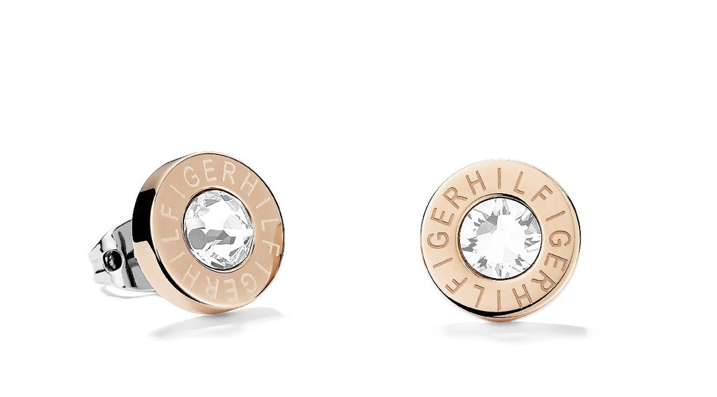 Pendientes Botón Tommy Hilfiger Acero IP Rose Cristal Swarovski 2700752