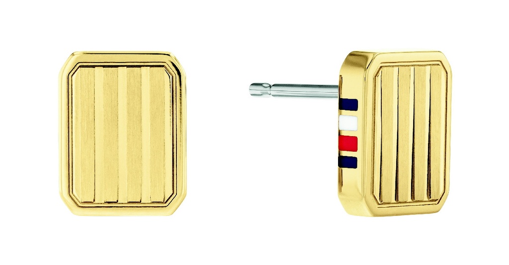 Pendientes Tommy Hilfiger Rectangulares Acero IP Dorado 2780694