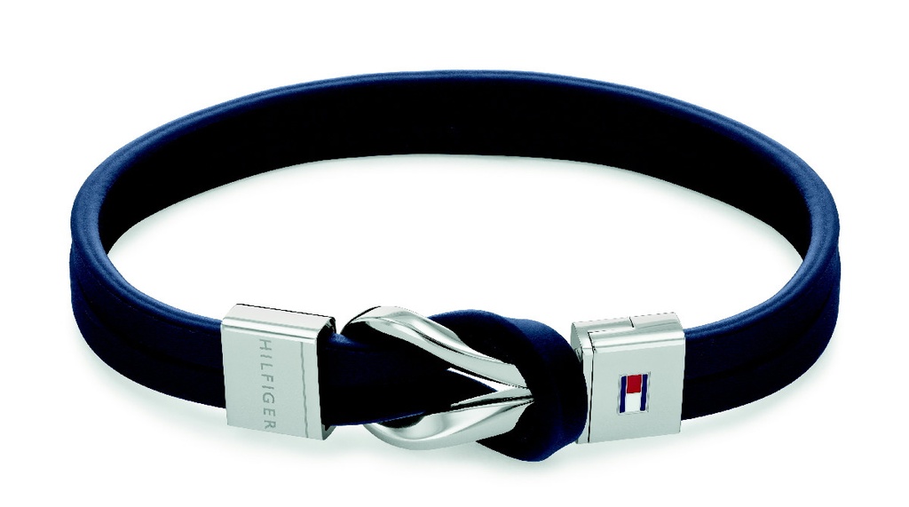 Pulsera Tommy Hilfiger Hombre Cuero Azul & Acero inoxidable