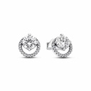 Aretes Pandora con Halo Redondo Brillante