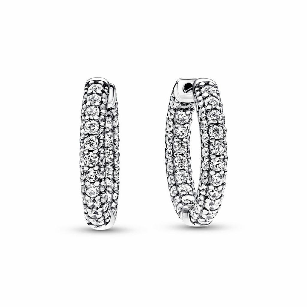 Pendientes Pandora Aros Plata y Fila de Circonitas