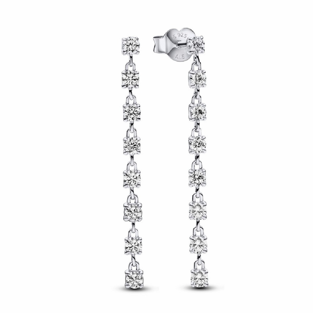 Pendientes Pandora colgantes con ocho piedras brillantes