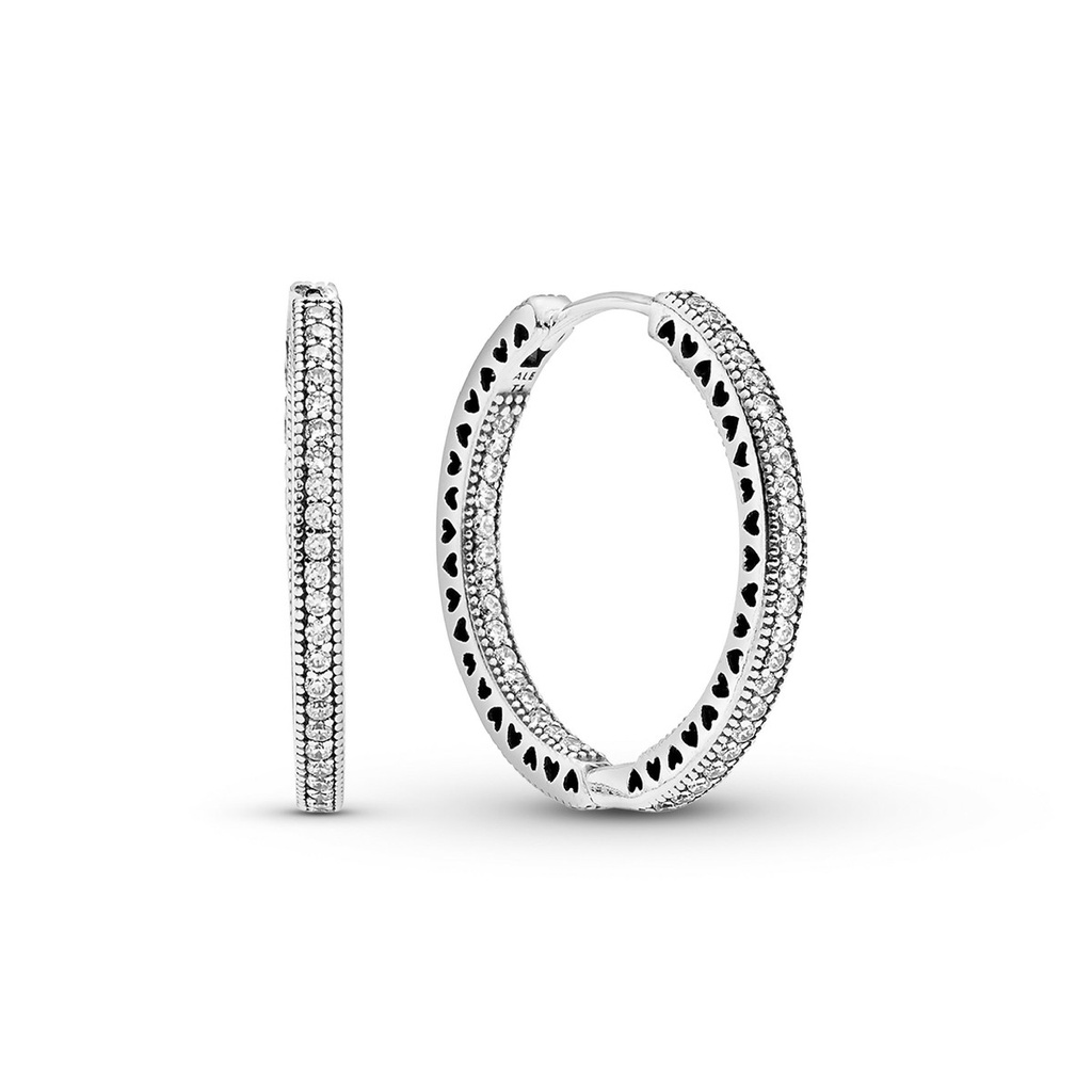 Pendientes Pandora Aros Corazones Grandes 296319CZ