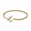 Pulsera Pandora Shine Moments Cadena de Serpiente con Cierre en T y Corazón