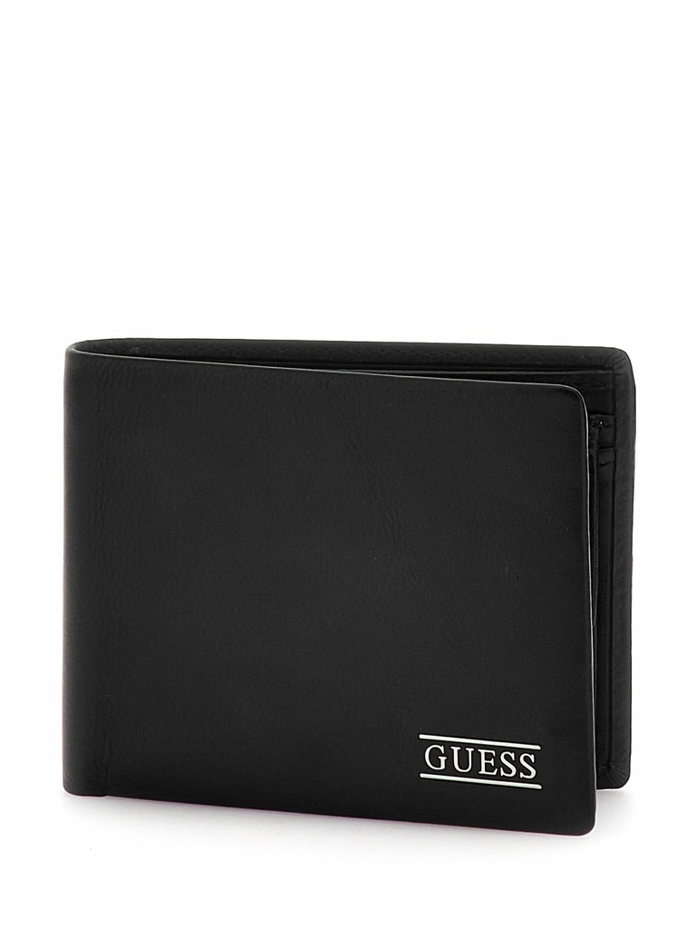 Cartera Guess Hombre New Boston de piel auténtica negra