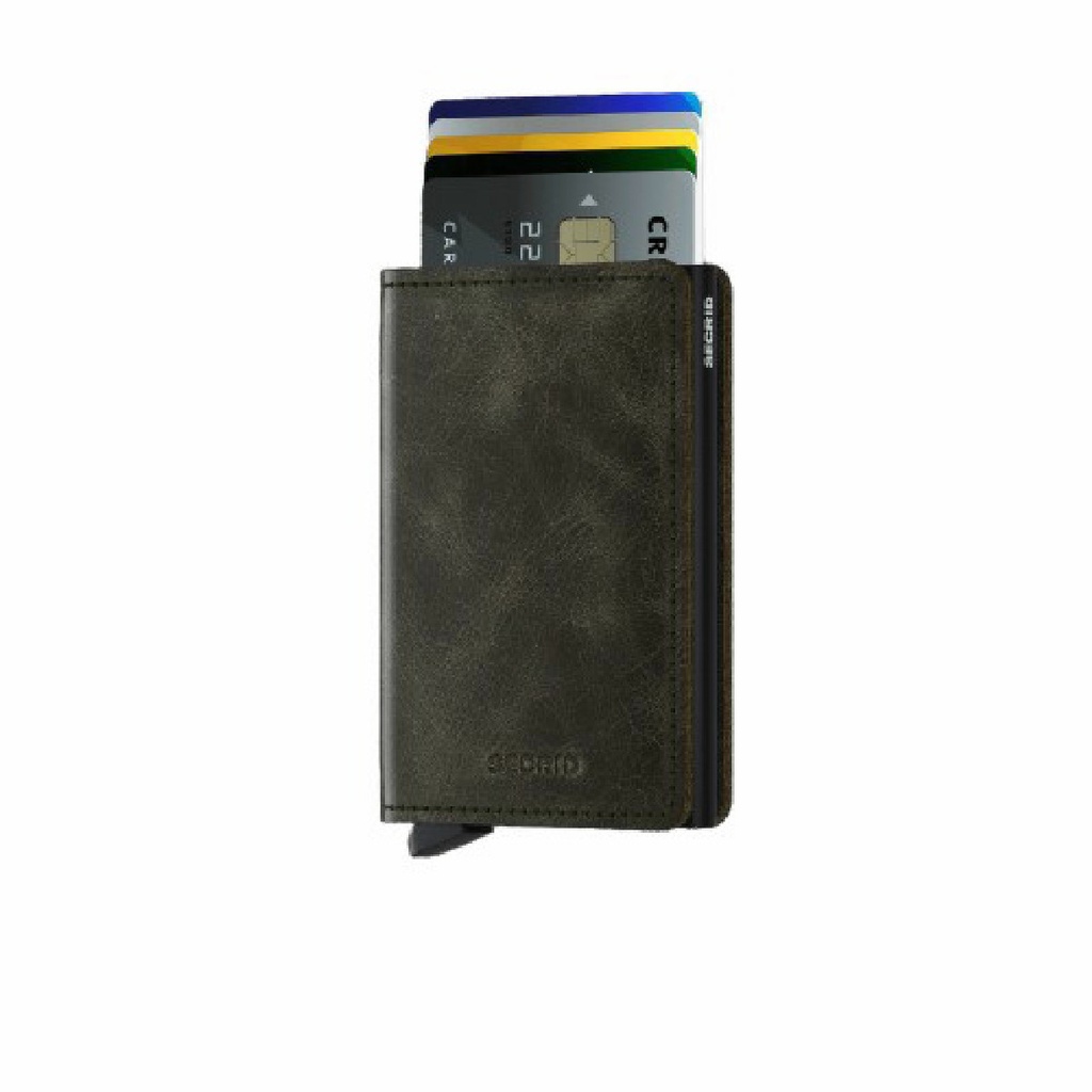 cartera secrid vintage slimwallet vintage olive black