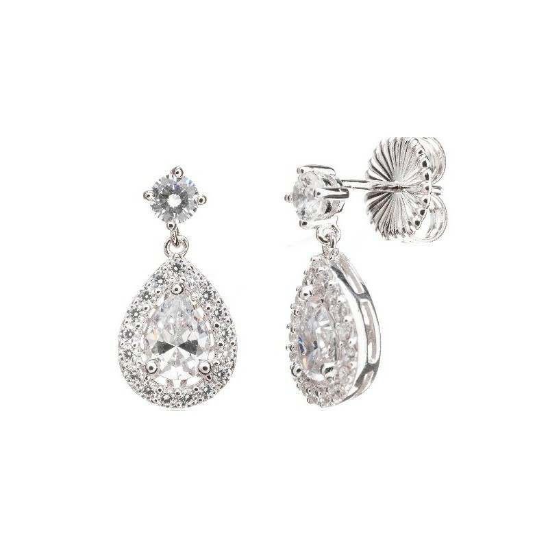 Pendientes Camaleoni Saint Michel Plata Rodio Lagrima Cerco WP019/MP