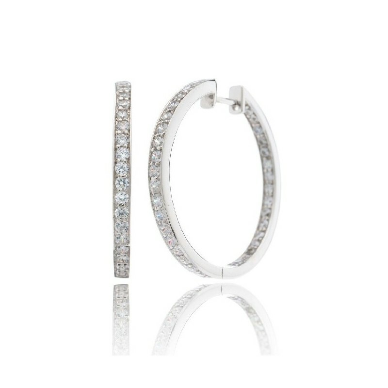 Pendientes Camaleoni Carcassone Argollas Plata Rodio 1.8mm WP047/AR