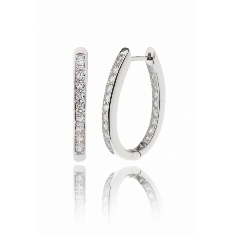 Pendientes Camaleoni Carcassone Argolla  Oval Plata  Rodio  WP070/AR