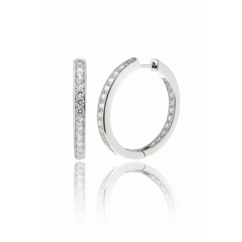 Pendientes Camaleoni Carcassone Argolla Plata Rodio Gruesa WP071/AR