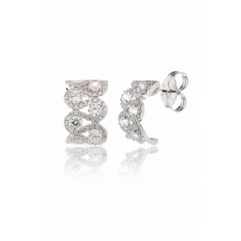 Pendientes Camaleoni Zulia  Plata Rodio Eses con Circonita WP072/CP