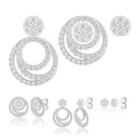 Pendientes Camaleoni  Plata Rodio Desmontable Cerco y 3 Circulos WPD006/LP