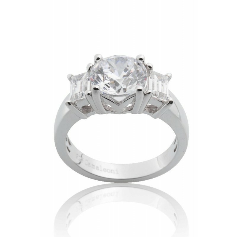 Anillo Camaleoni Mysore  Plata Rodio 2 Baguettes Horizonta WS002.8.00/16