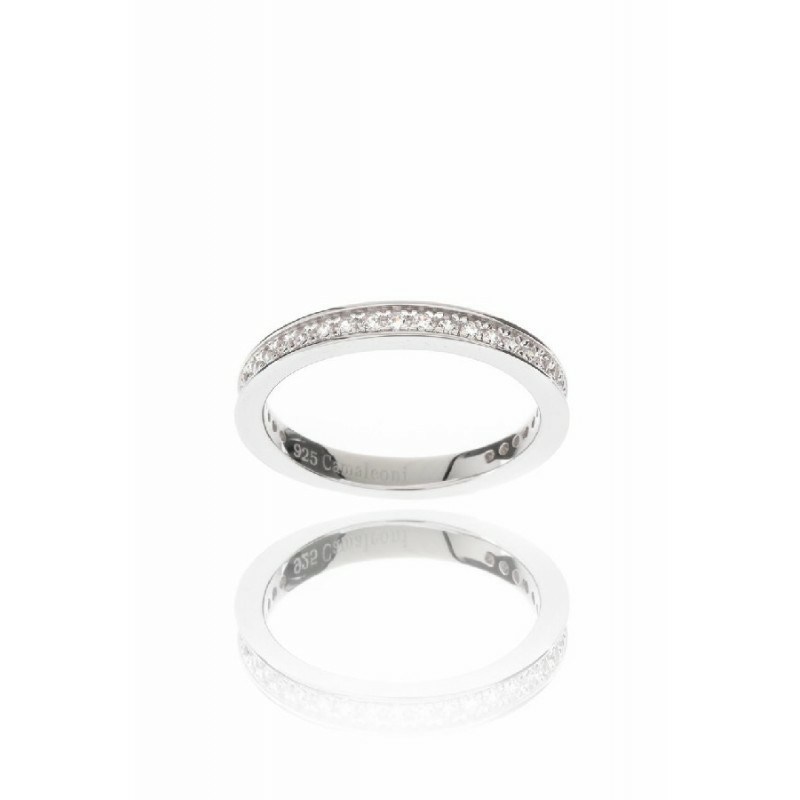 Anillo Camaleoni Berna Plata Rodio 1/2 Alianza 32 Piedra WS018.32/13