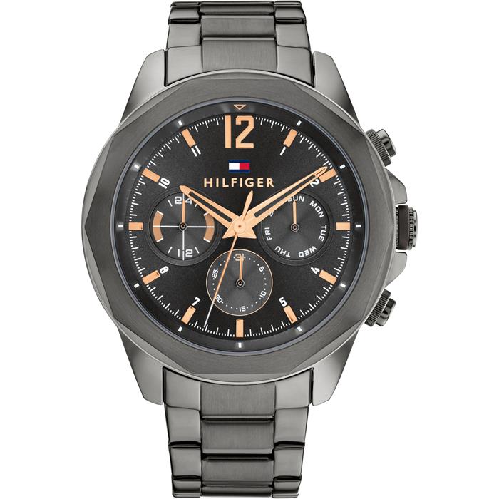 Reloj Tommy Hilfiger Hombre Lars Multifunción Acero Oscuro y Detalles Rose 1792061