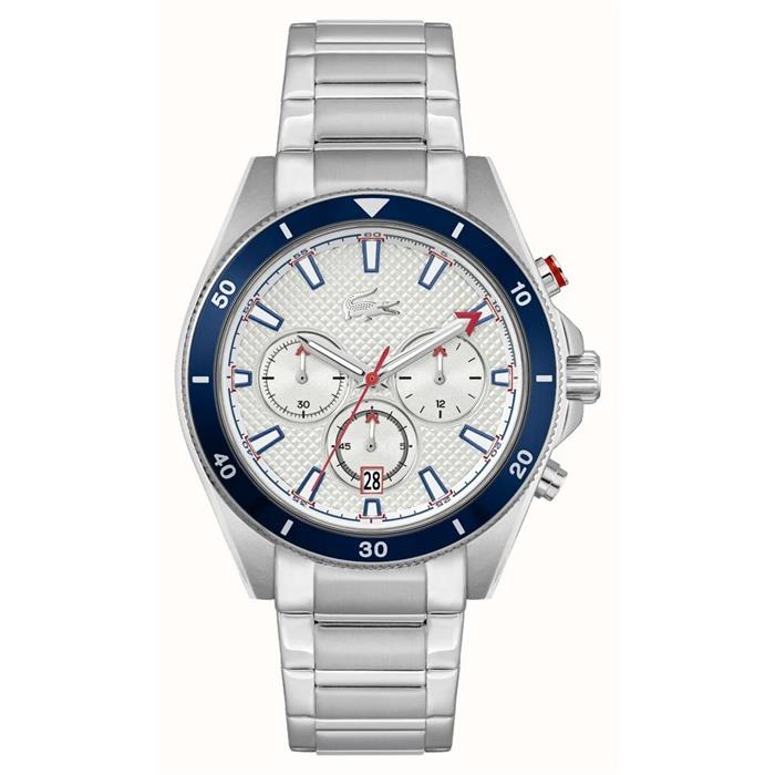 RELOJ LACOSTE HOMBRE MAINSAIL PLATEADO Y AZUL CRONOGRAFO 