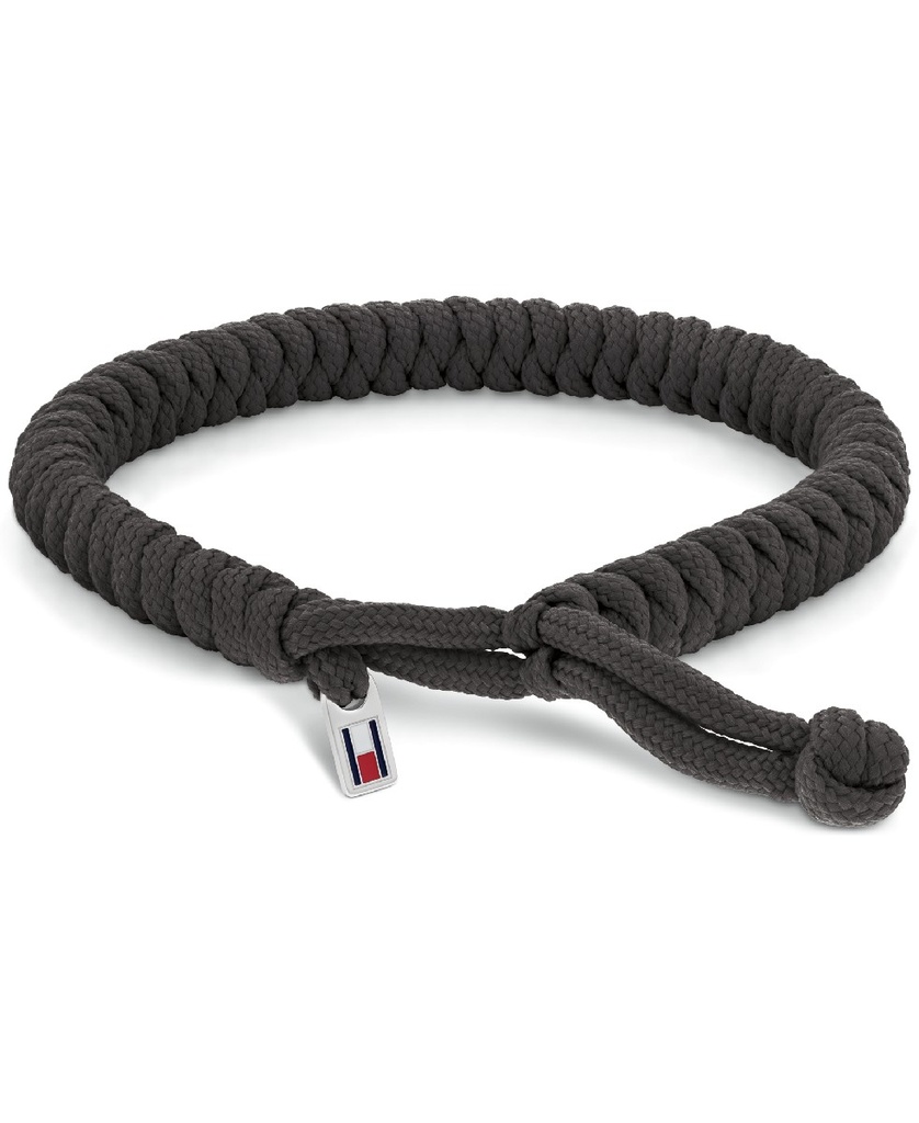 PULSERA TOMMY HILFIGER HOMBRE NYLON NEGRO Y ACERO 