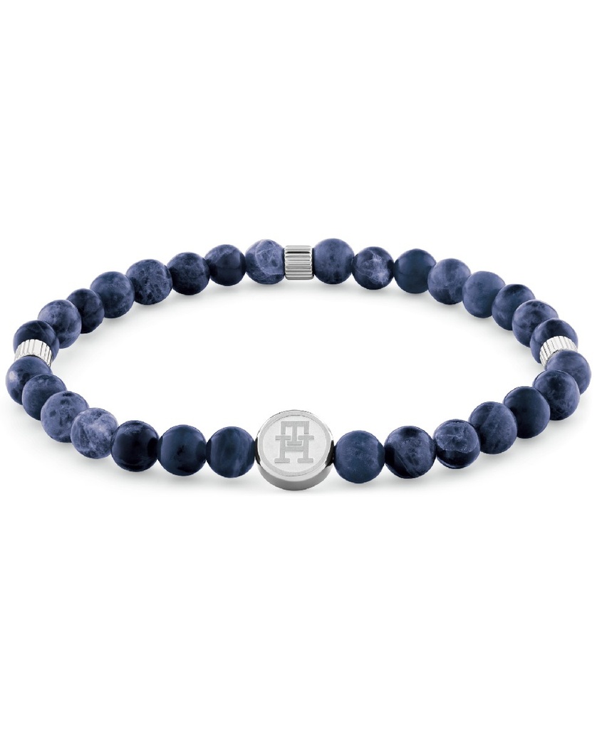 PULSERA TOMMY HILFIGER HOMBRE ACERO INOXIDABLE Y BOLAS AZULES 