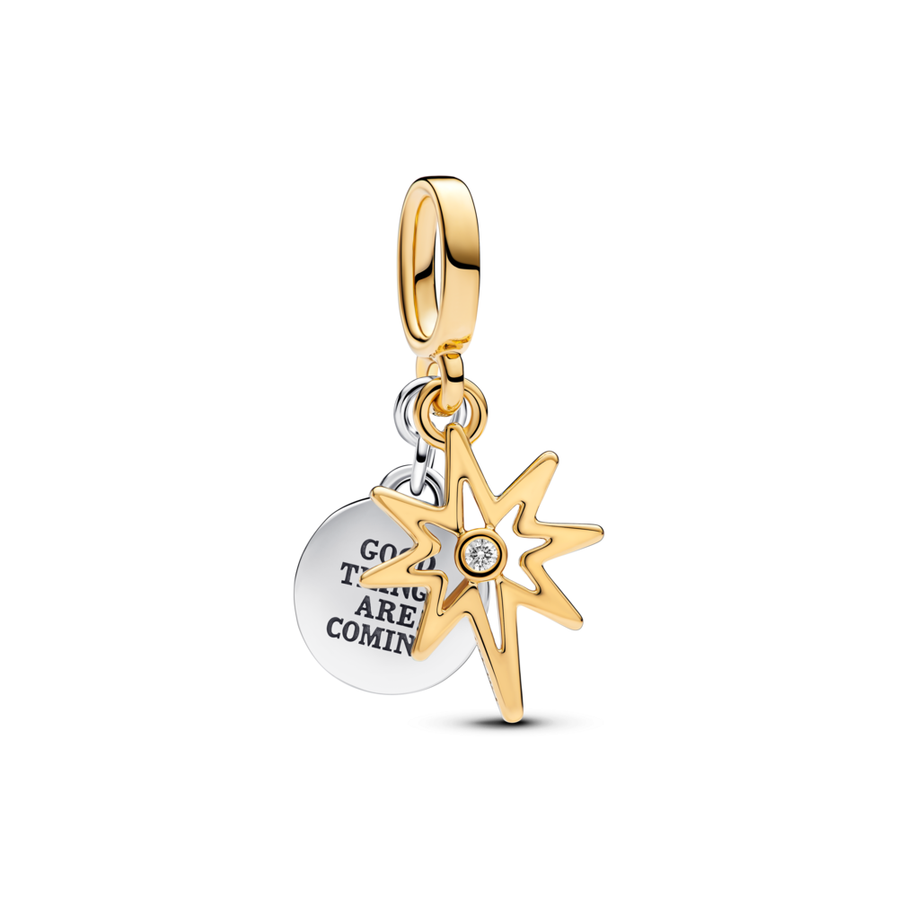 Charm Colgante Pandora Grabable Estrella Polar con diamante sintético 