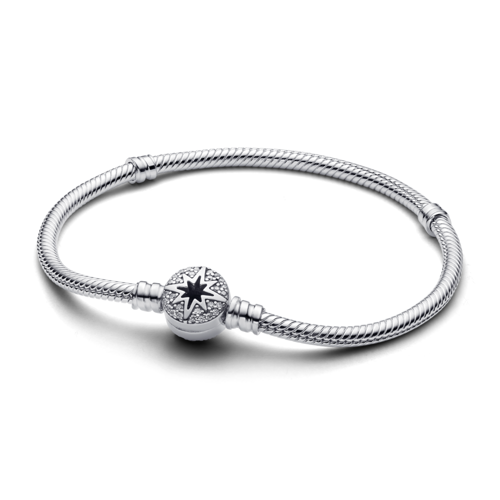 Pulsera Pandora Moments Cadena de Serpiente con Cierre de Estrella Polar