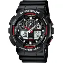Reloj Casio G-Shock Negro con Detalles Rojos GA-100-1A4ER