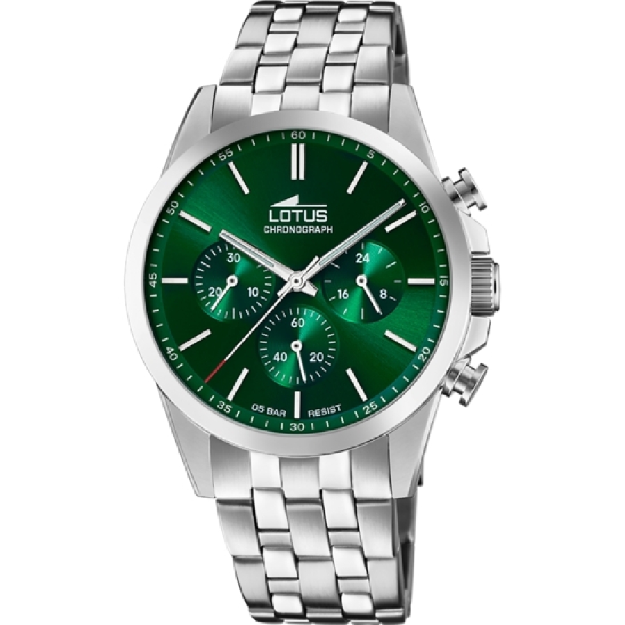 Reloj Lotus Hombre Chrono Multifunción Acero Esfera Verde 18989/3