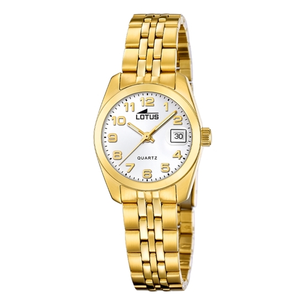 Reloj Lotus Mujer Freedom Analógico Acero Dorado Esfera Blanca 18993/1