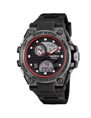 Reloj Calypso Hombre Street Style Multifunción Caucho Negro K5854/4