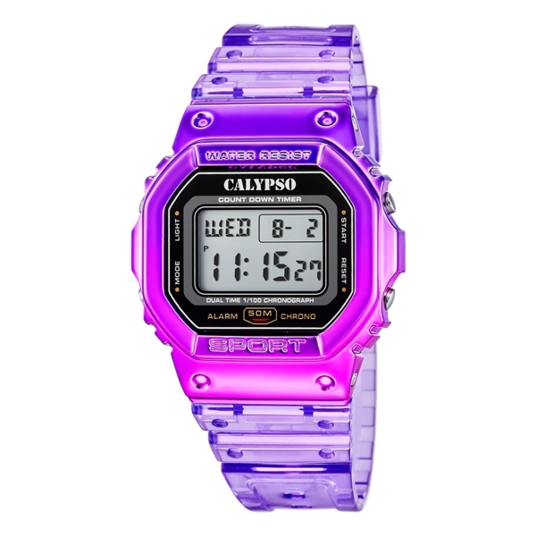 Reloj Calypso Mujer Splash  Digital Caucho Morado K5874/2