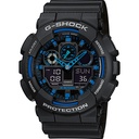 Reloj Casio G-Shock Hombre Negro con Detalles Azul Eléctrico GA-100-1A2ER