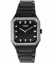 Reloj Tous Karat Squared analógico mujer con brazalete de aluminio negro y circonitas