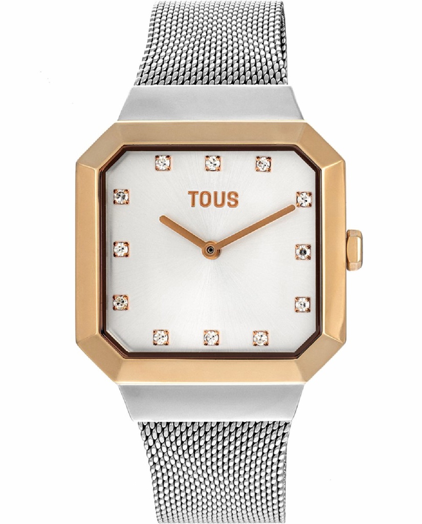 Reloj Tous Mujer Karat Squared Analógico Brazalete Acero Plateado & IPRG Rosa 300358060