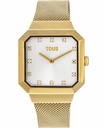 Reloj Tous Karat Squared analógico mujer con brazalete de acero IP dorado 300358062