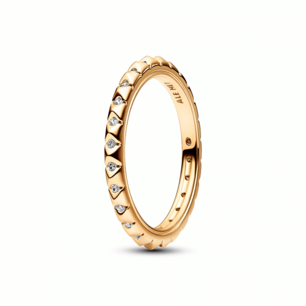 Anillo Pandora Me Piramides Baño Oro