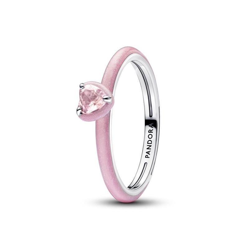 Anillo Pandora Corazón Chakra Rosa