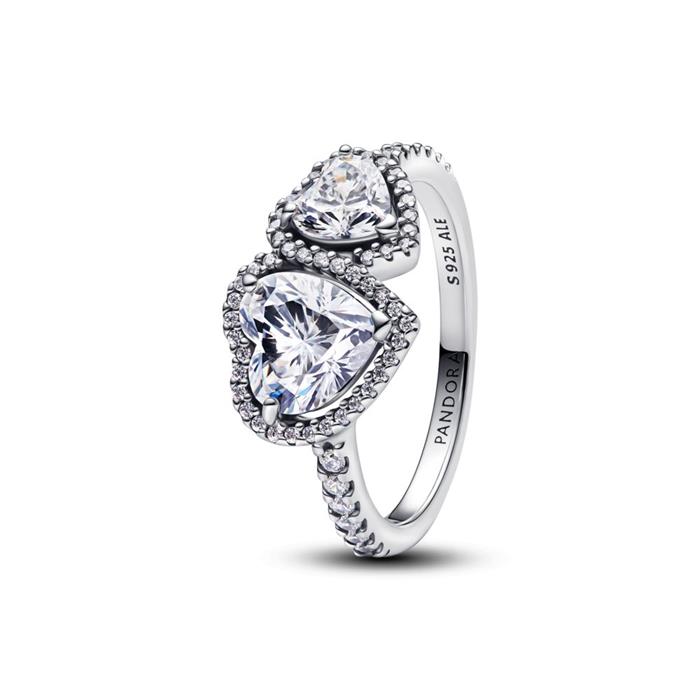 Anillo Pandora Corazones Halo Brillante 193659C01