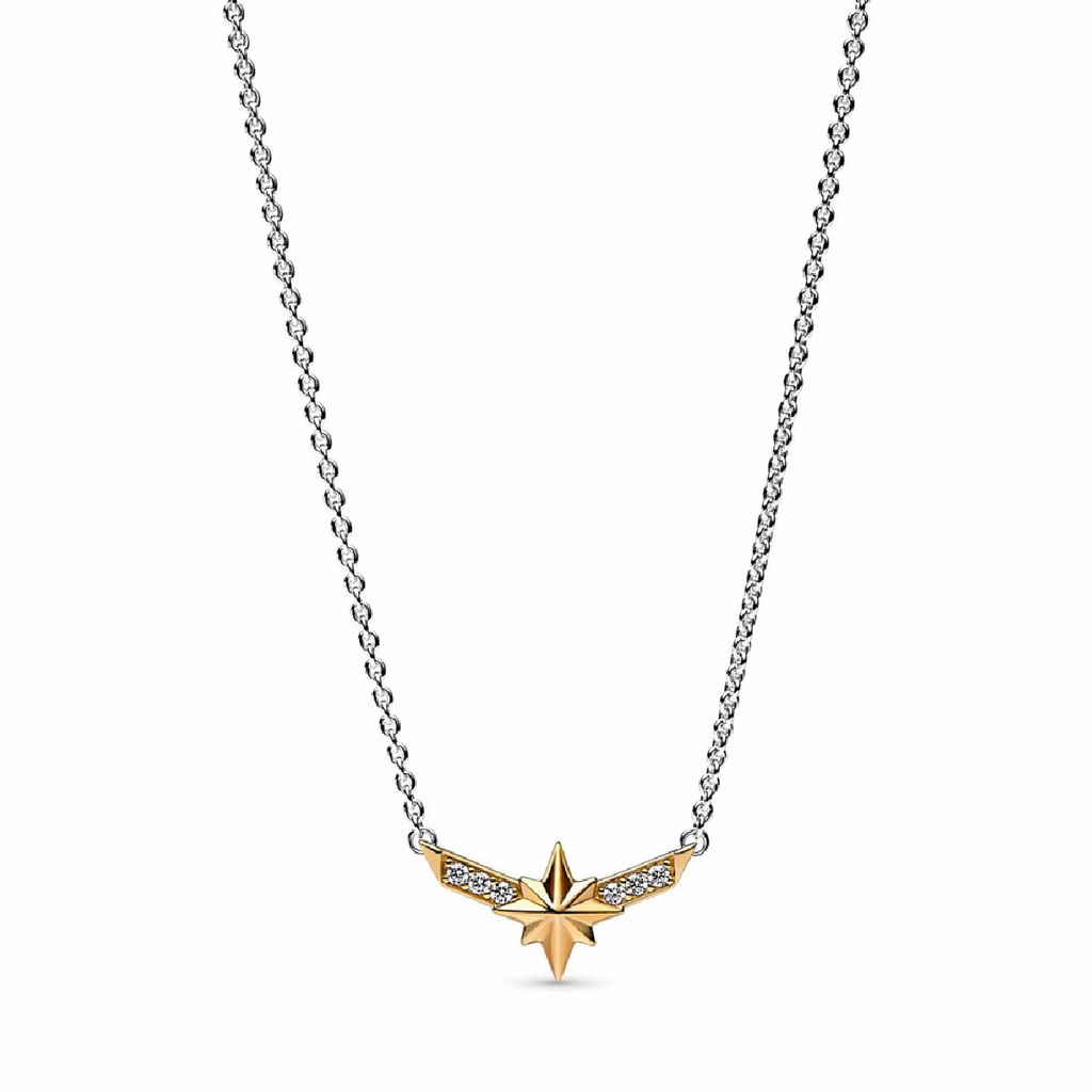Collar Pandora Shine Octograma Estrella de Capitana Marvel Dos Tonos