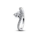 Anillo Pandora Corazón Ondulado en Pavé 193661C01