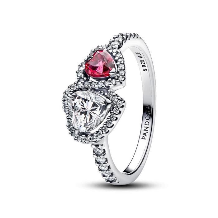 Anillo Pandora Halo Corazones
