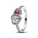Anillo Pandora Halo Corazones